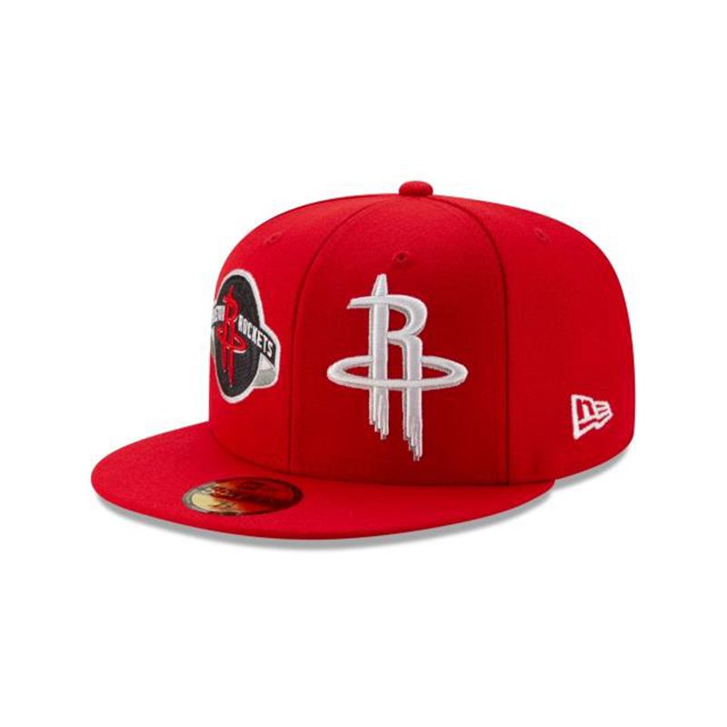 NBA Houston Rockets Double Hit 59Fifty Fitted (GLU4310) - Red New Era Caps